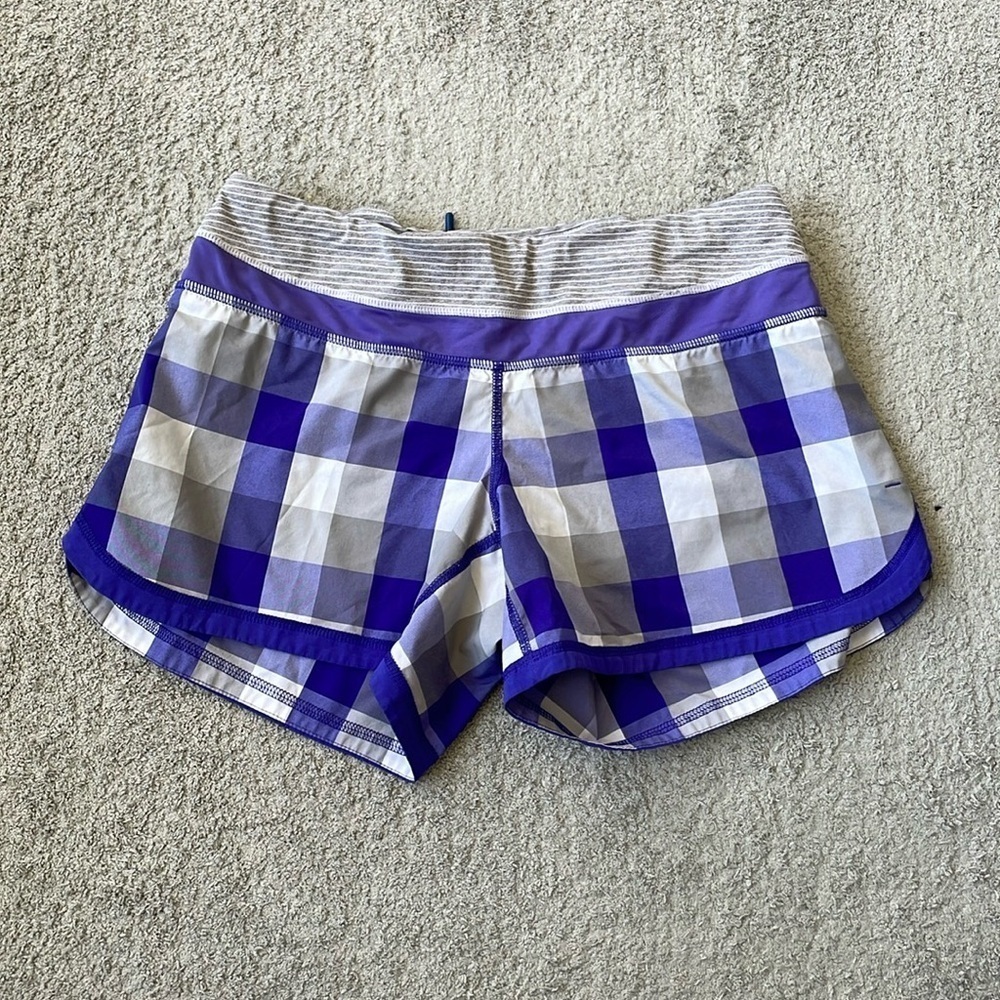 VGC Lululemon Speed Up Short - Purple / Blue Plaid - Size 6